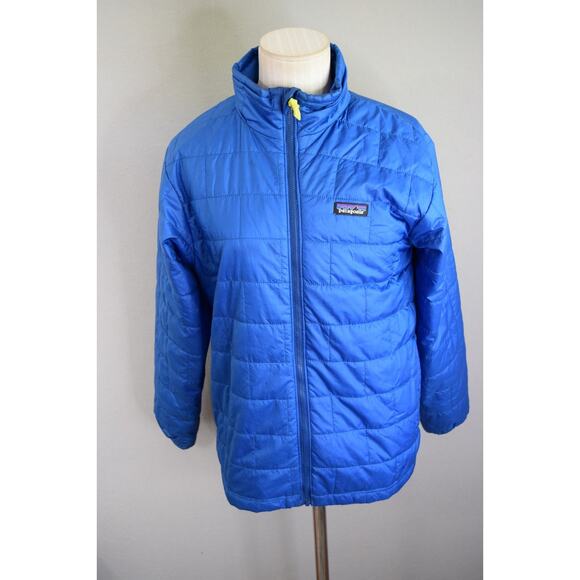 Patagonia Jacket Kids XL 14 Blue Nano Puff Brick Quilt Primaloft Puffer 68001 - Picture 1 of 6